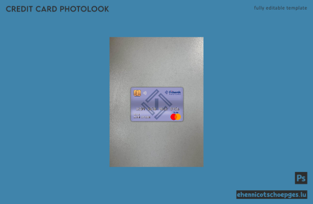 Bulgarische Fibank Bank Mastercard-Debitkarte Fotoansicht Beispielvorschau
